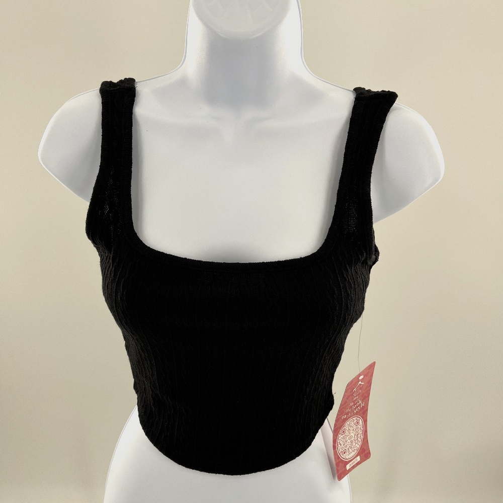 Cable Knit Tank Crop Top-Small